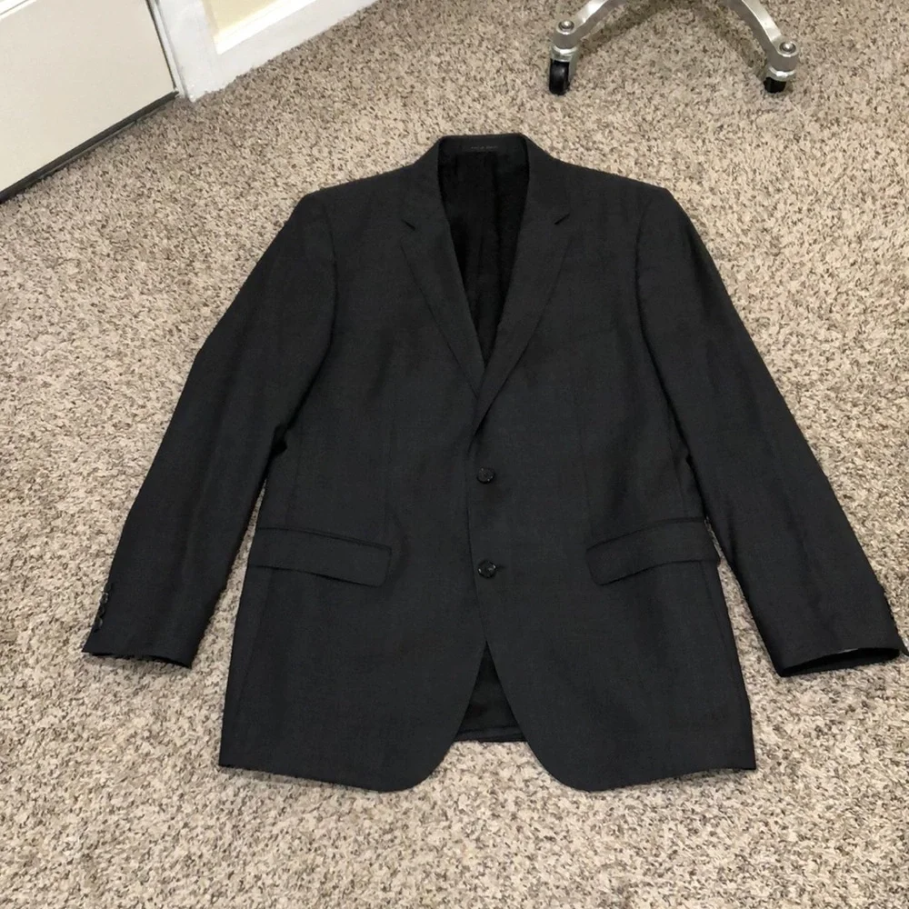 Hugo Boss The Jam Sharp Blazer Size 44L Dark Gray Virgin Wool